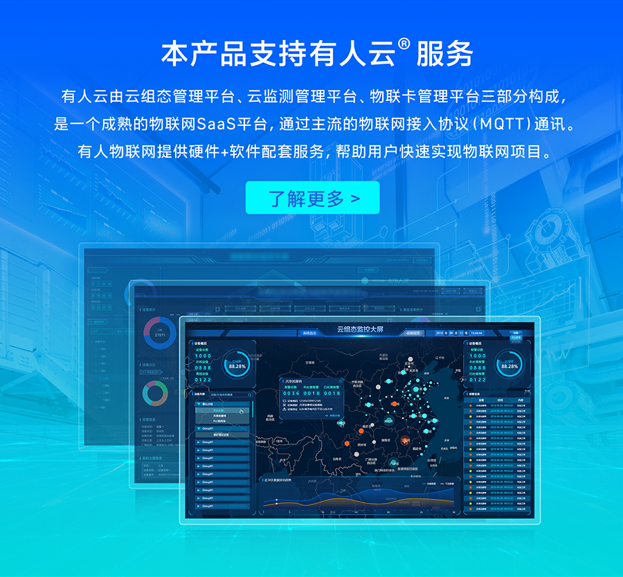 G776支持有人云平臺傳輸數(shù)據(jù)