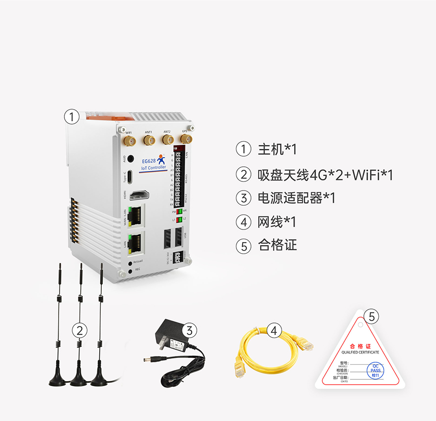 EG628可拓展物聯(lián)網(wǎng)控制器的發(fā)貨清單